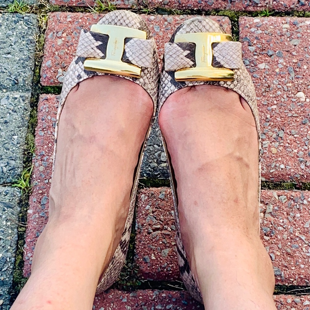 Ferragamo Python Print Flats - image 1